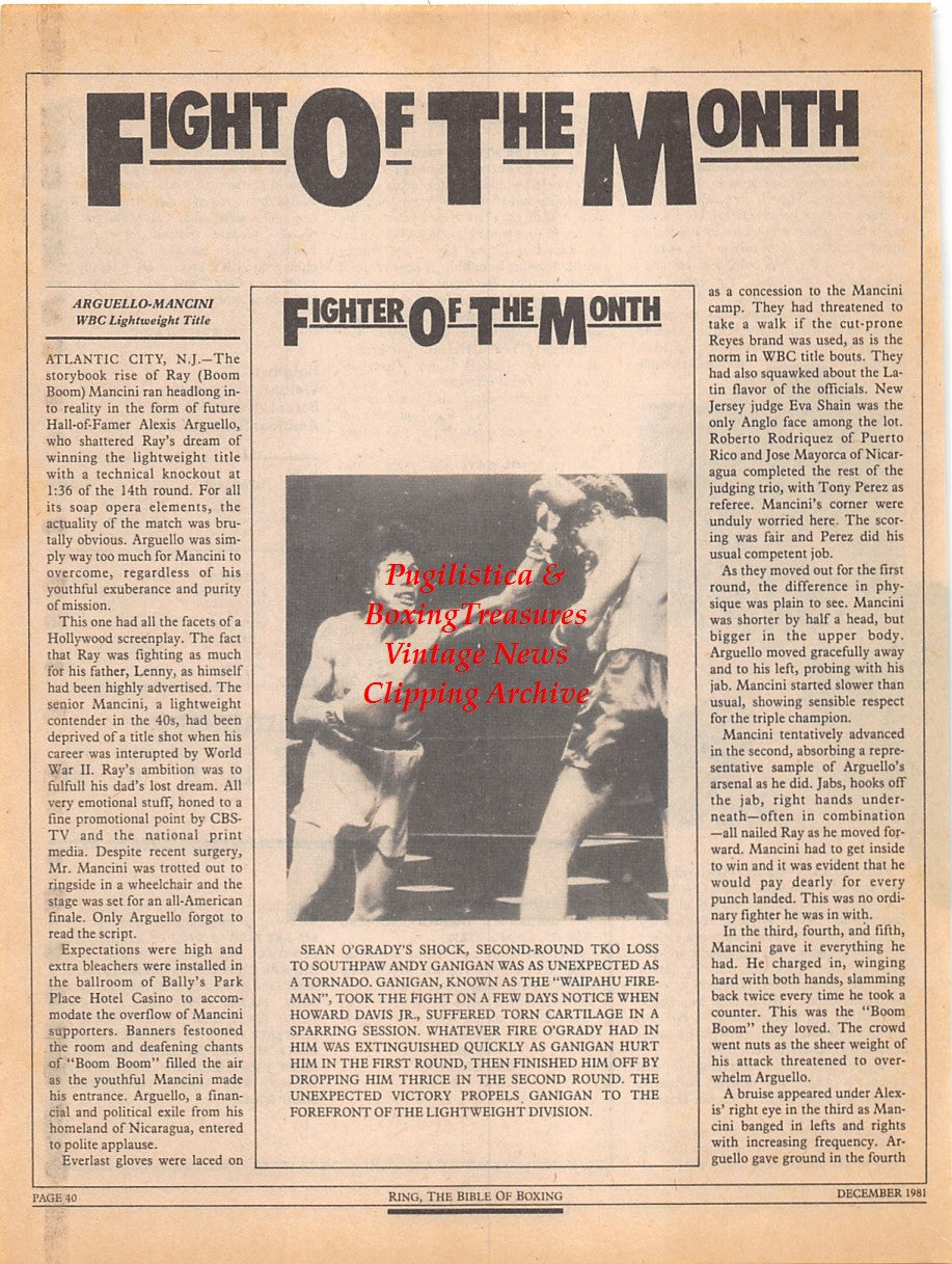 Boxing News Clipping #2295 - Sean O'Grady vs. Andy Ganigan, Mark Frazie