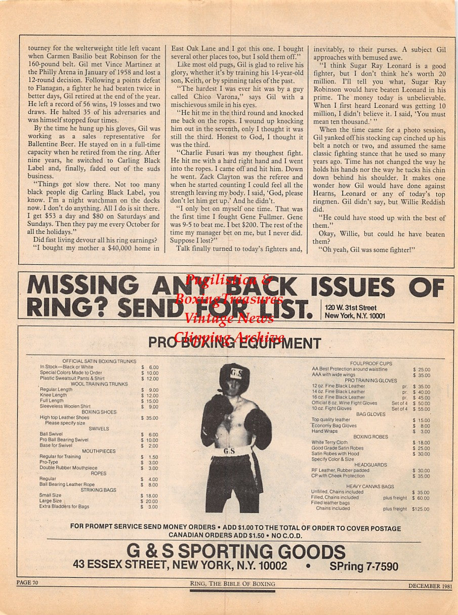 Boxing News Clipping #2300 - Gil Turner vs. Kid Gavilan