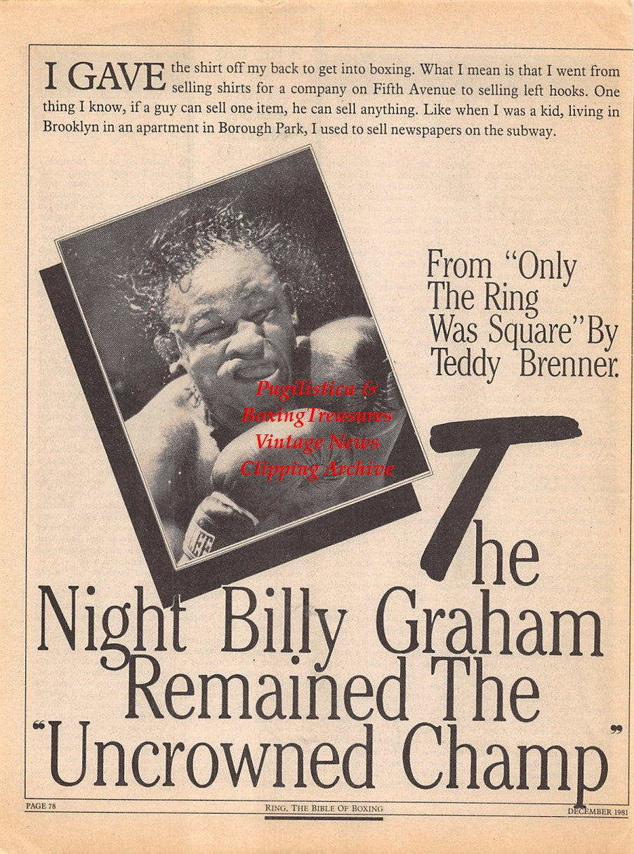Boxing News Clipping #2303 - Kid Gavilan vs. Billy Graham