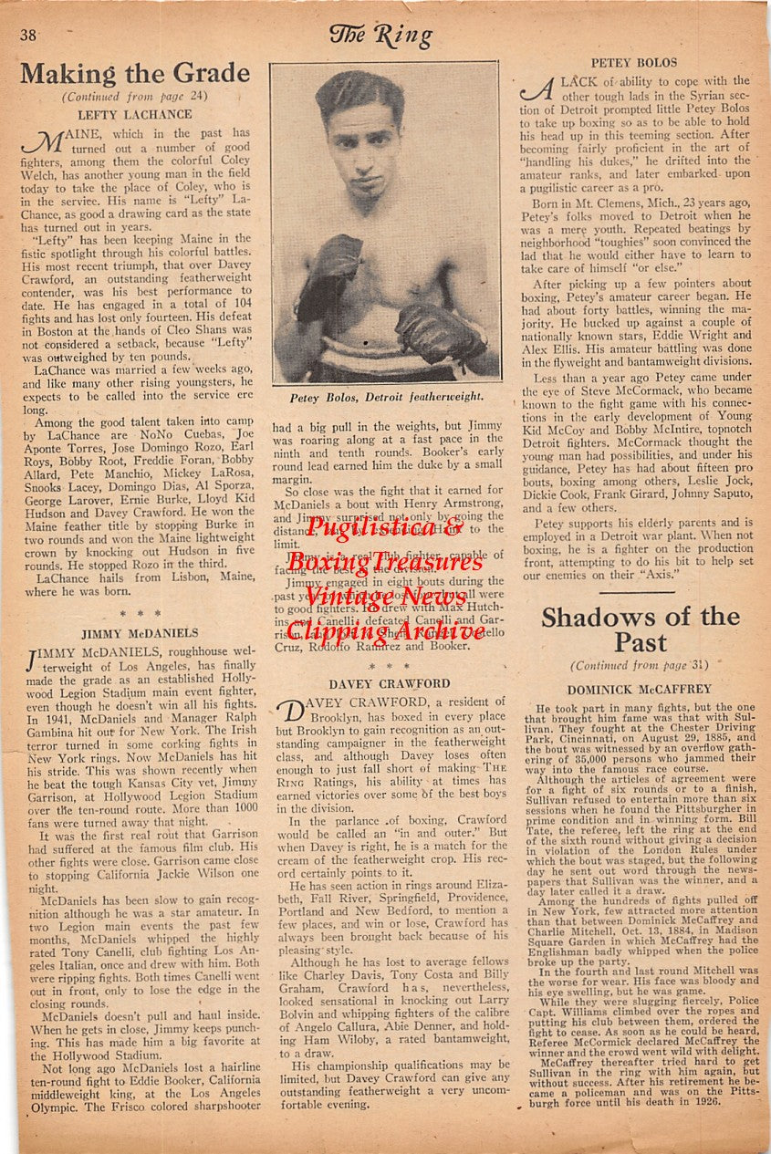 Boxing News Clipping #2309 - Petey Bolos