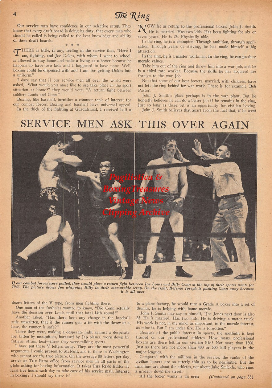 Boxing News Clipping #2312 - Joe Louis vs. Billy Conn