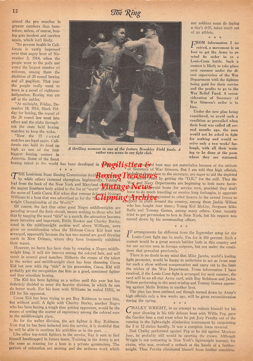 Boxing News Clipping #2316 - Chalky Wright vs. Joey Peralta
