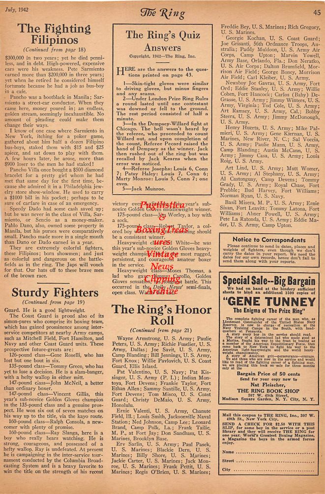 Boxing News Clipping #232 - Ring Results in Chicago, Philadelphia and Calgary