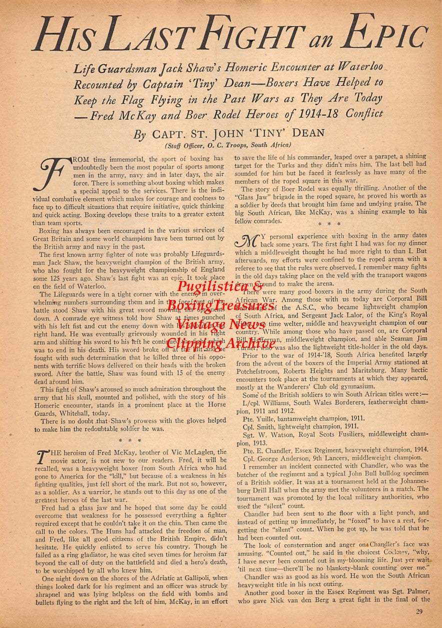 Boxing News Clipping #2323 - Ben Foord, Jack Shaw