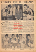 Boxing News Clipping #2331 - Barney Ross, Geiger Field Military Boxers with: Steve Chudoba, Rolland Lund, Howard Martin, Benny Santiago, Fred Henneman, Johnny Walker, Carl Ronning