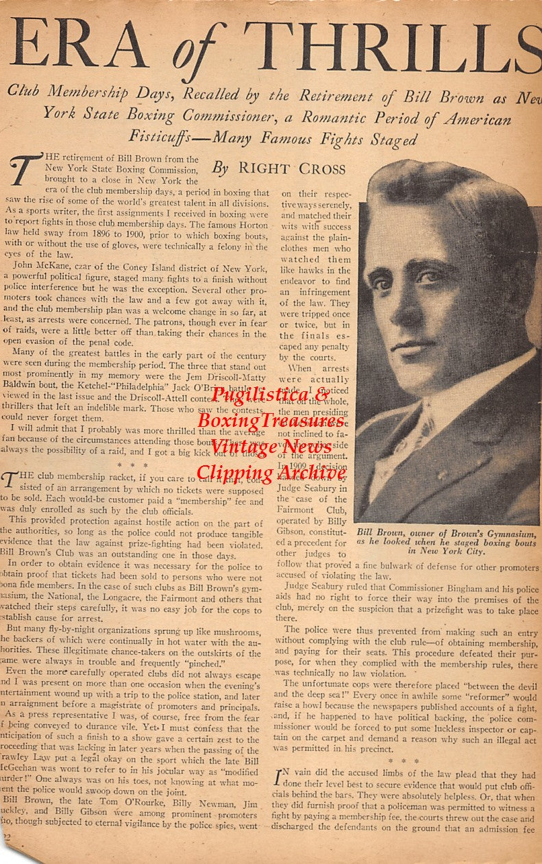 Boxing News Clipping #2335 - Bill Brown, Schofield Barracks Boxing, Jack Apperson, Sal Siena, Teddy King, Chief Tualoina