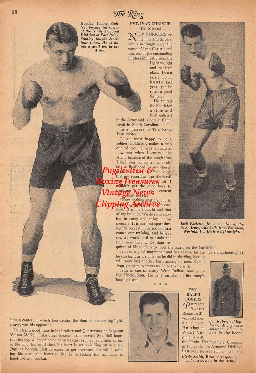 Boxing News Clipping #2338 - Norman Villanueve, Lou Kahn, Pat Gilbert, Willie Bryant, Paul Klang, Jimmy Valentine, Henry Ussery, Young Stuhley, Jack Parlette Jr., Robert Mepham, Clyde Smith