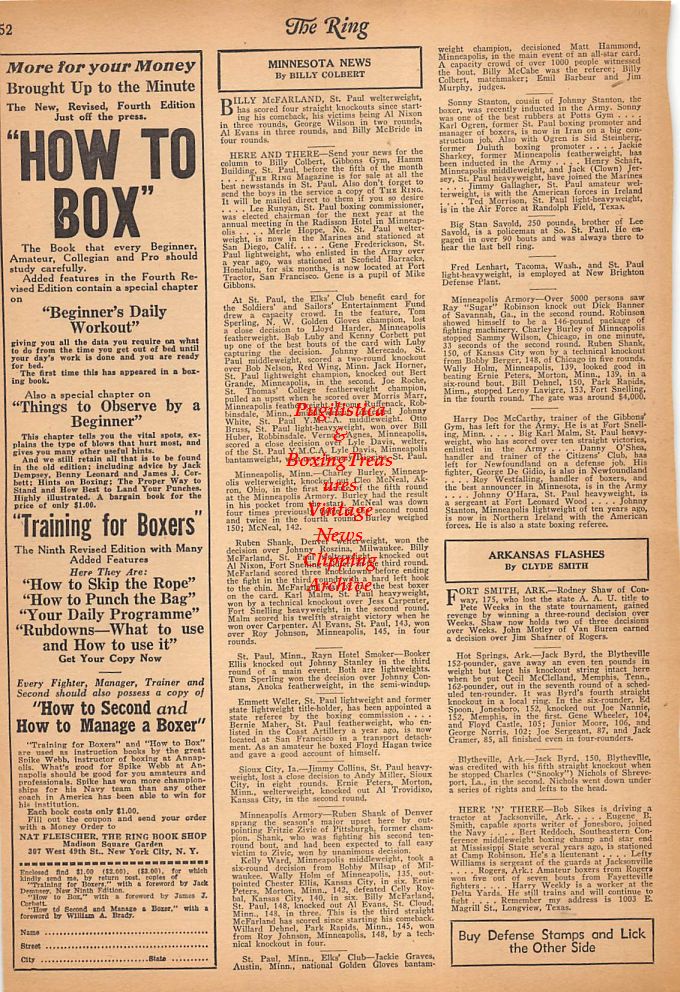 Boxing News Clipping #235 - Fight results from Minnesota, Arkansas and Southern States