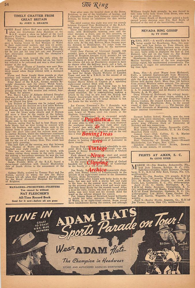 Boxing News Clipping #236 - Fight results from Great Britain, Nevada, South Carolina, Maryland, Washington D.C., Ohio, Indiana, Kentucky and Pittsburgh