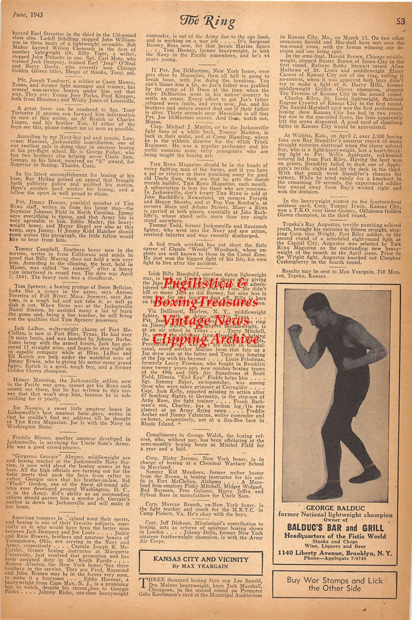 Boxing News Clipping #2361 - George Balduc