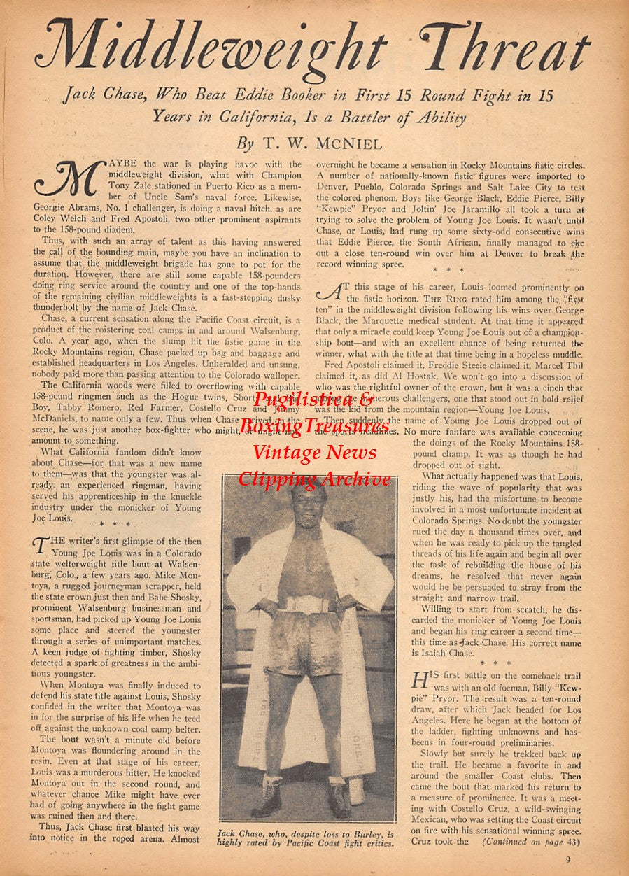 Boxing News Clipping #2366 - Tom Sharkey, Jack Sharkey, Ken Overlin, Jack Chase