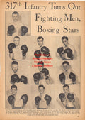 Boxing News Clipping #2369 - Benny Goldberg, Patsy Spataro, 317th Infrantry Boxing Team, James Waddell, Samuel Baiocchi, William Suhayda, Albert Perna, John Gillis and many others
