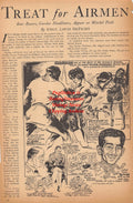 Boxing News Clipping #2372 - Military Boxing Cartoon by Ted Carroll, Sanders Cox, George Nicholson, Louis DeFichy, George Walsh, Eddie Magyar, Buddy Bailey, Jackie Wilson