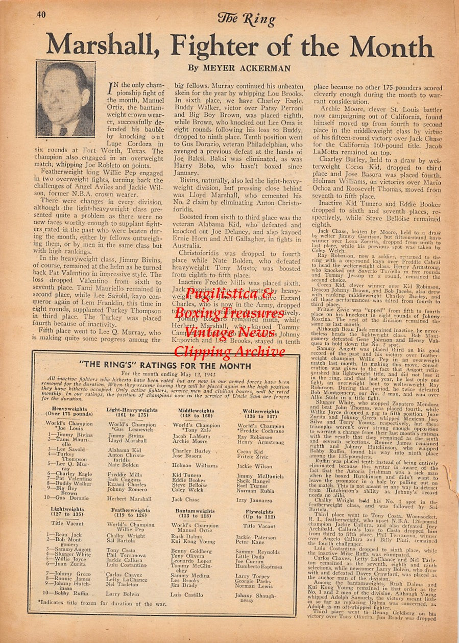 Boxing News Clipping #2375 - Steve Belloise in Navy Uniform, Jimmy Webb, Ernie Zachow, E.J. Wright