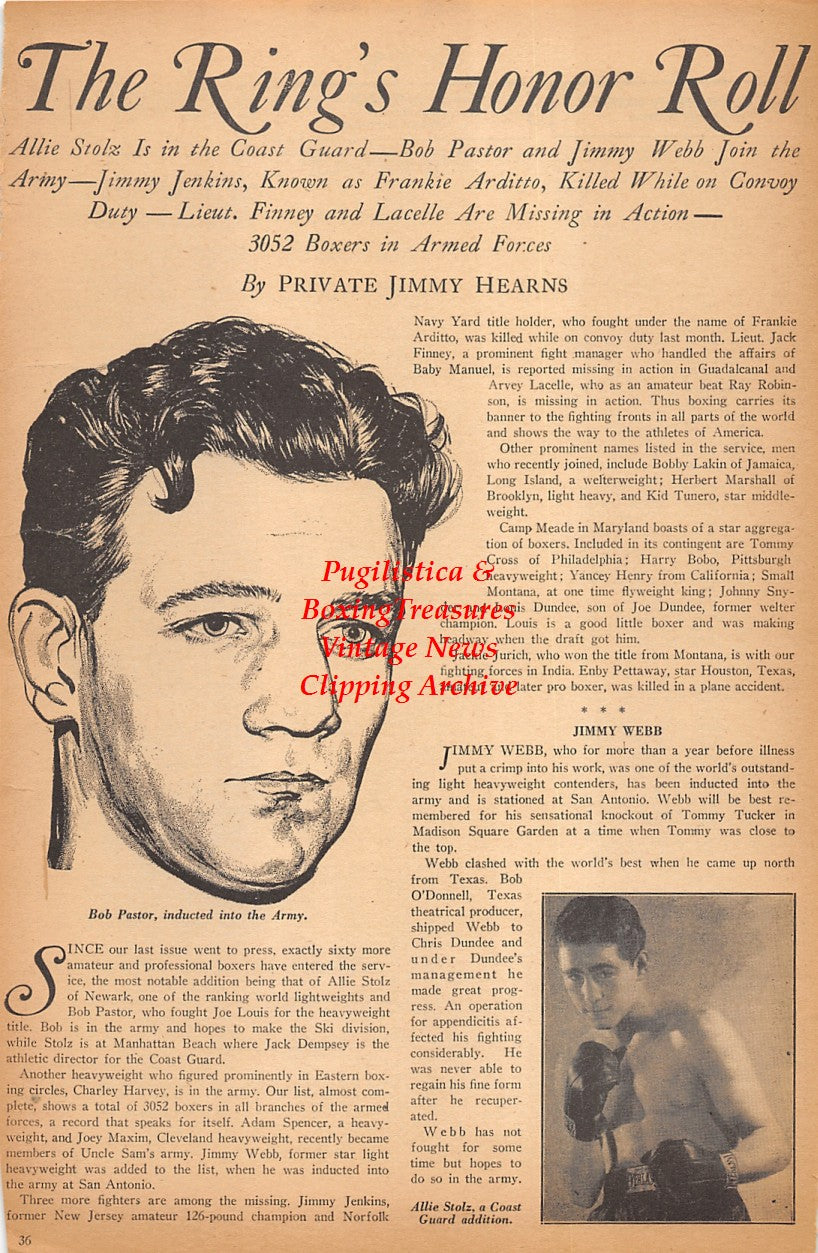 Boxing News Clipping #2377 - Bob Pastor, Allie Stolz
