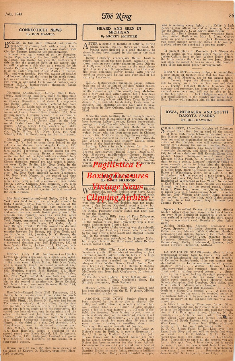 Boxing News Clipping #2377 - Bob Pastor, Allie Stolz
