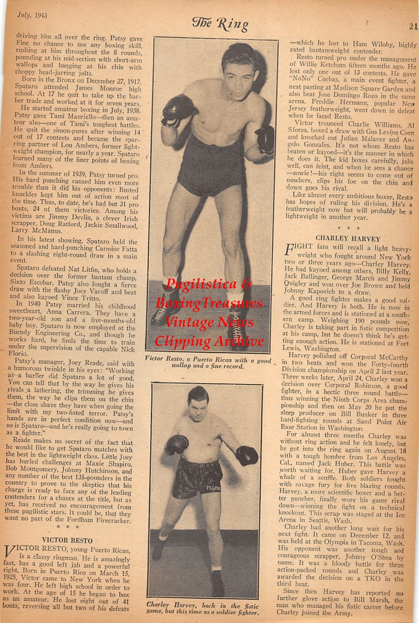 Boxing News Clipping #2379 - Lowry Field Military Boxing, Charlie Jones, Henry Yee, Buriel Johnson, Bob Fox, Victor Resto, Charlie Harvey