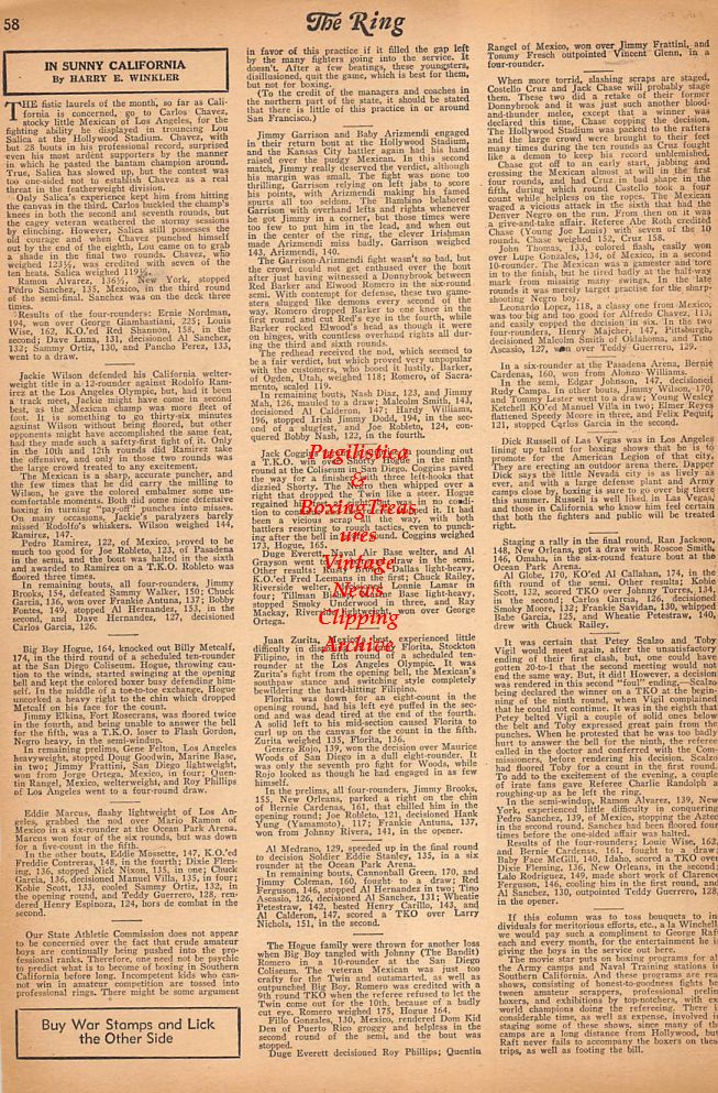 Boxing News Clipping #238 - Fight results from California and Michigan