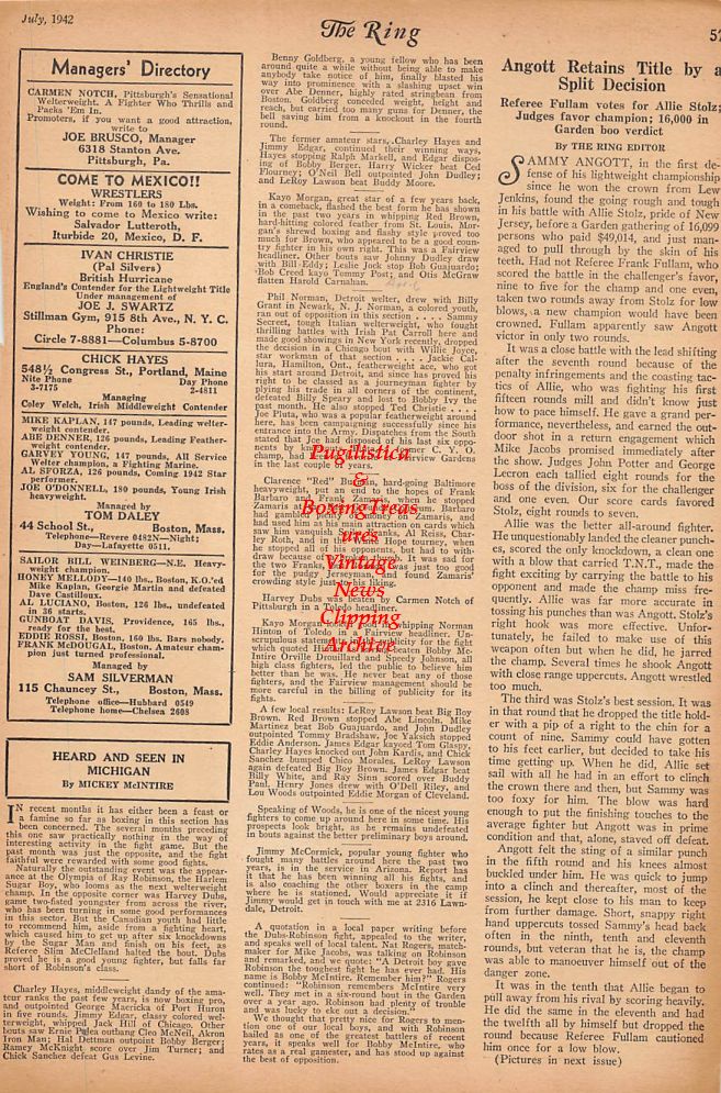 Boxing News Clipping #238 - Fight results from California and Michigan