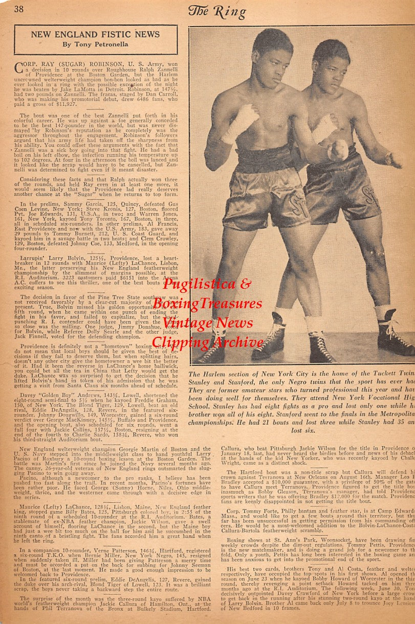 Boxing News Clipping #2393 - Tuckett Twins, Stanley Tuckett, Stanford Tuckett