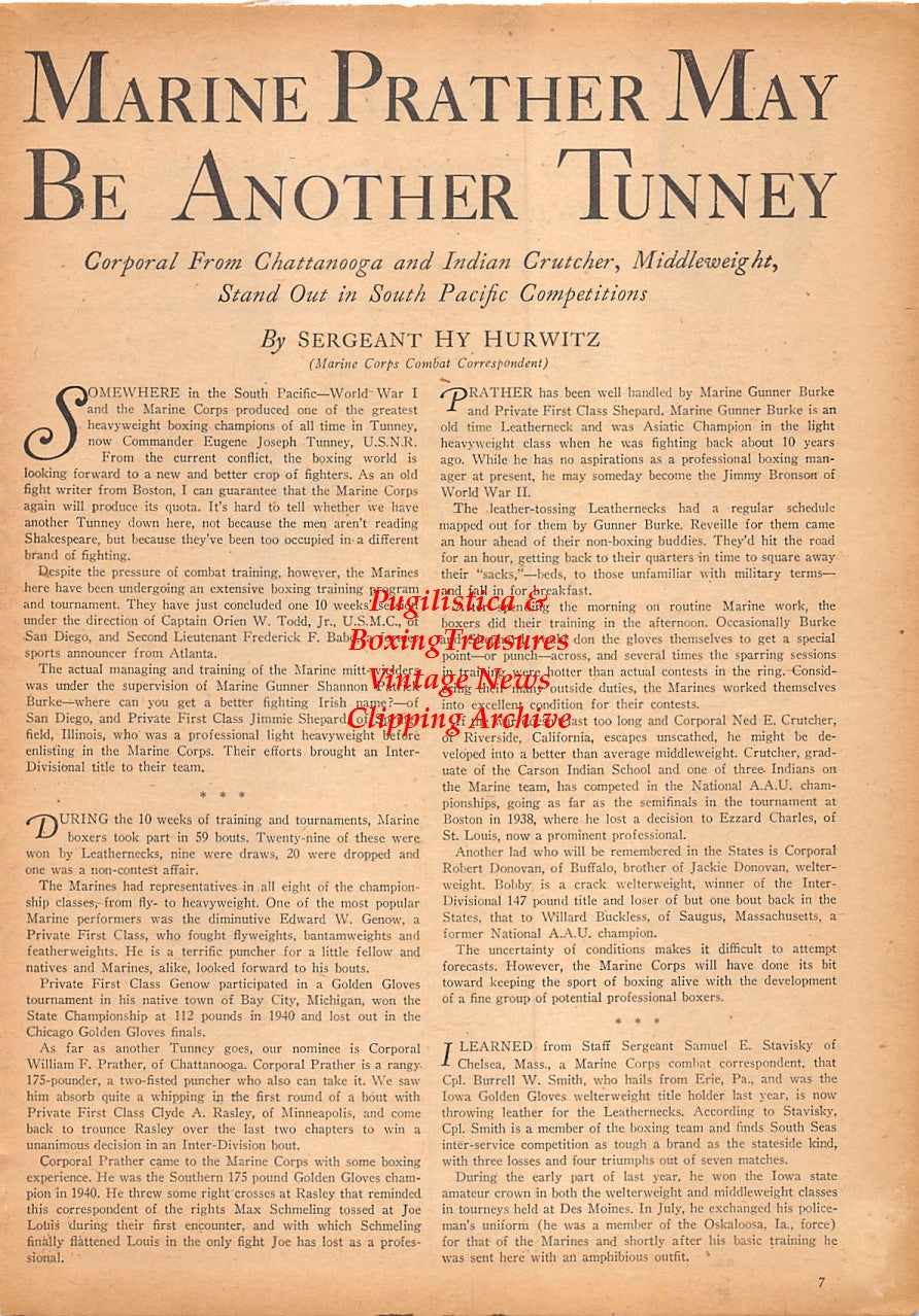 Boxing News Clipping #2402 - Henry Armstrong vs. Willie Joyce