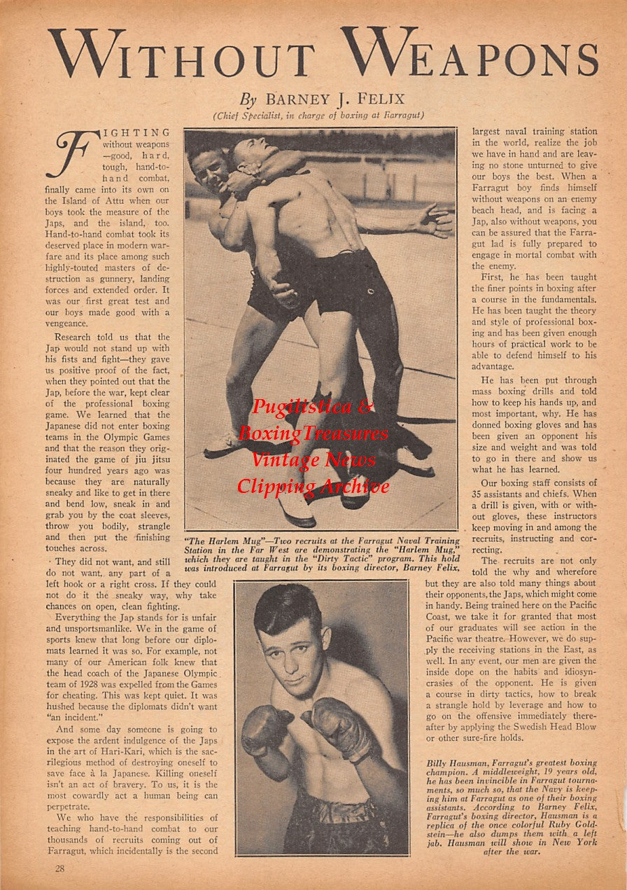 Boxing News Clipping #2412 - Barney Felix, Billy Hausman, Gus Ruhlin, Kid Carter