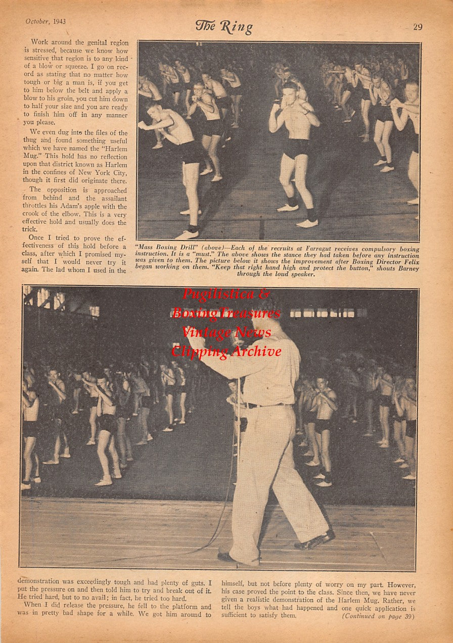 Boxing News Clipping #2413 - WWII Military Boxing, Mike Yurke, Red Cone, Mark Umile, Sam Clayton, Joe Louis, Barney Felix
