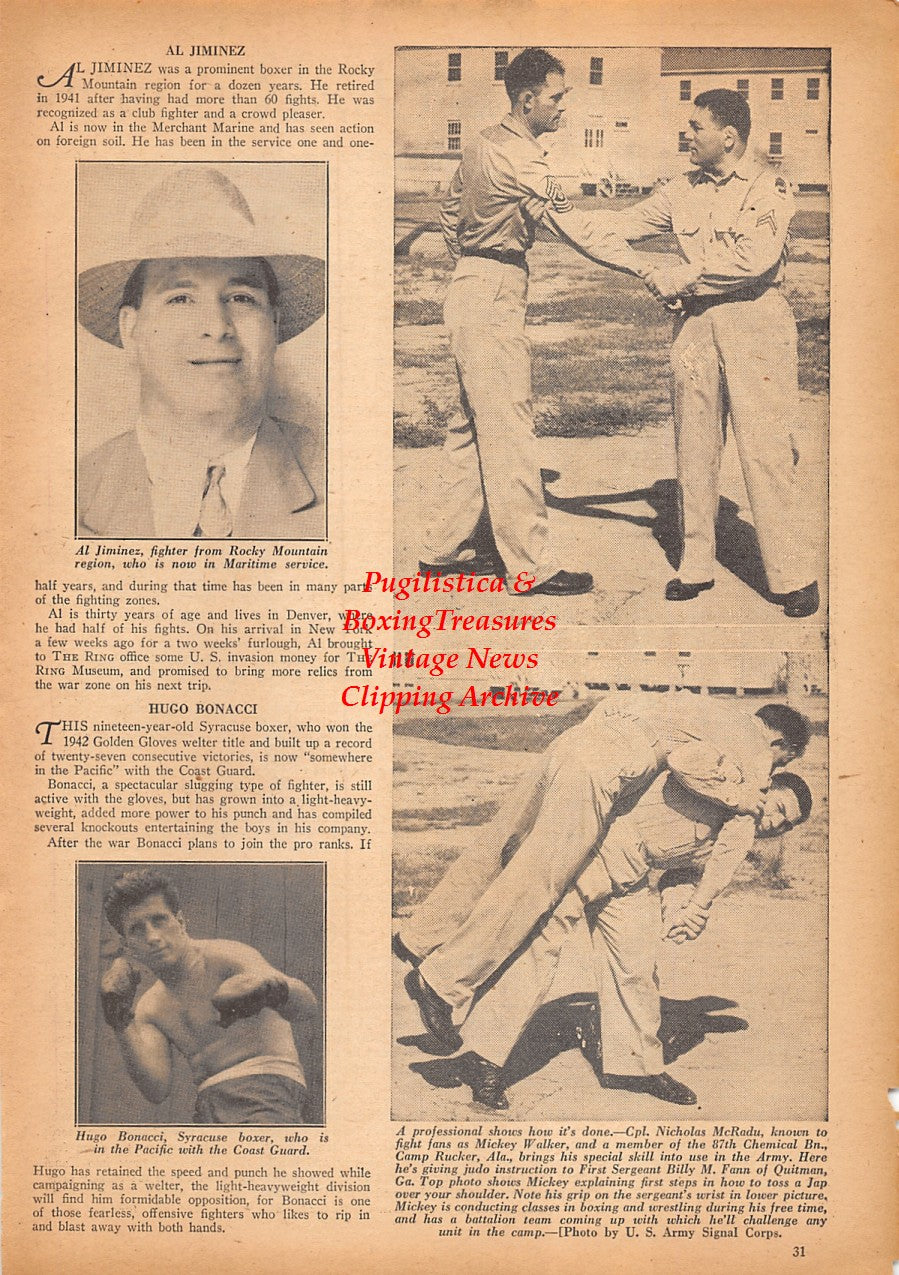 Boxing News Clipping #2414 - Al Jiminez, Hugo Bonacci, Nicholas McRadu, Billy Fann,