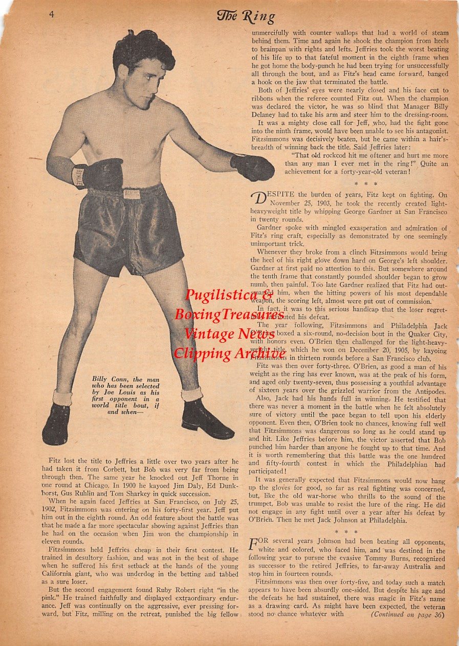 Boxing News Clipping #2416 - Joe Louis, Billy Conn