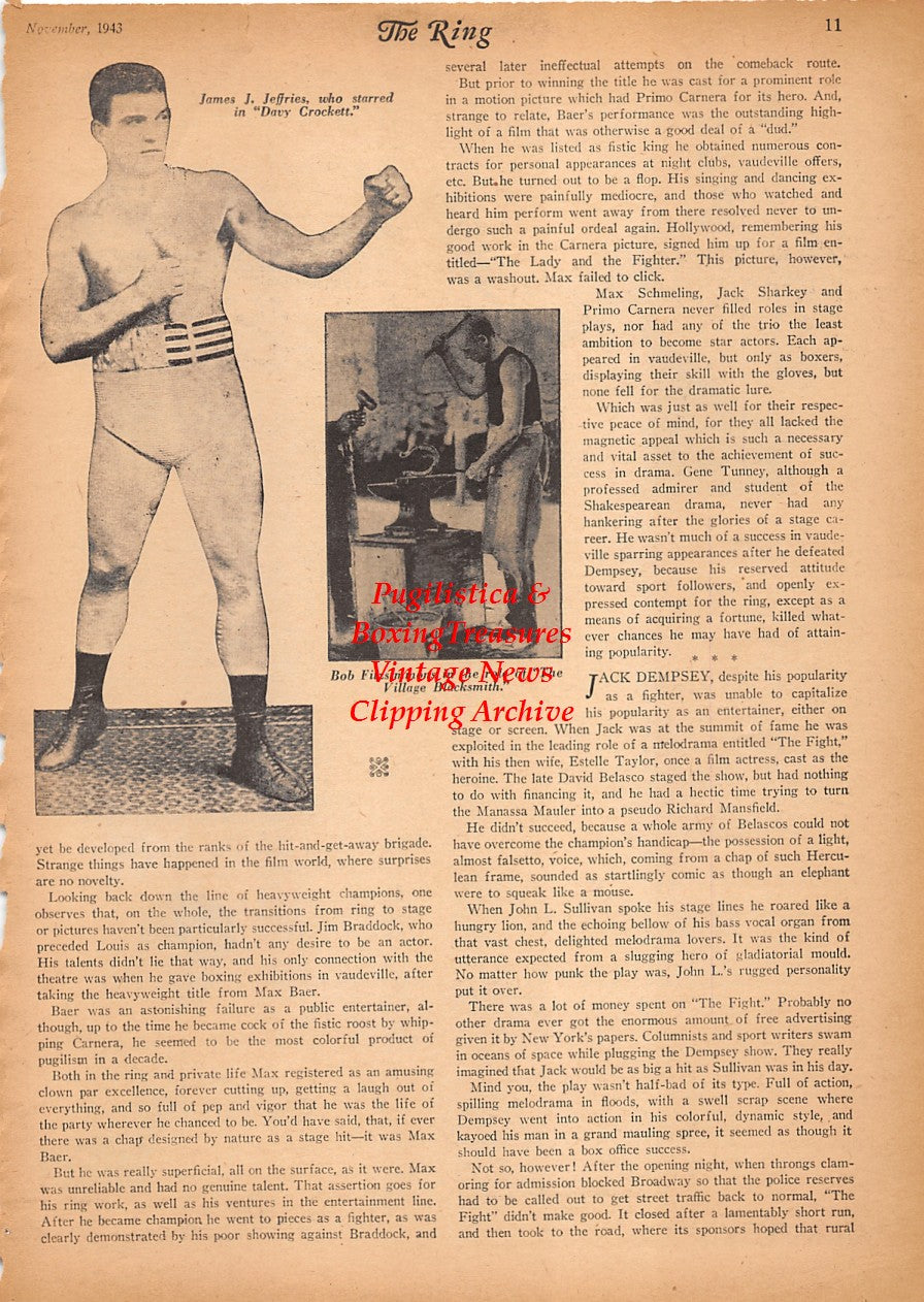 Boxing News Clipping #2419 - James Jeffries, Bob Fitzsimmons, Terry McGovern, Jimmy Britt
