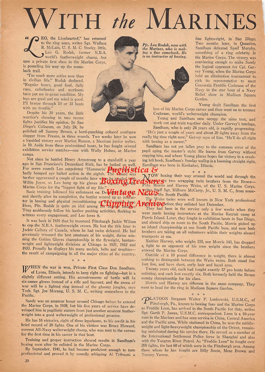 Boxing News Clipping #2426 - Joe Bollers, Coolidge Miller, Ruby Kessler, Leo Rodak
