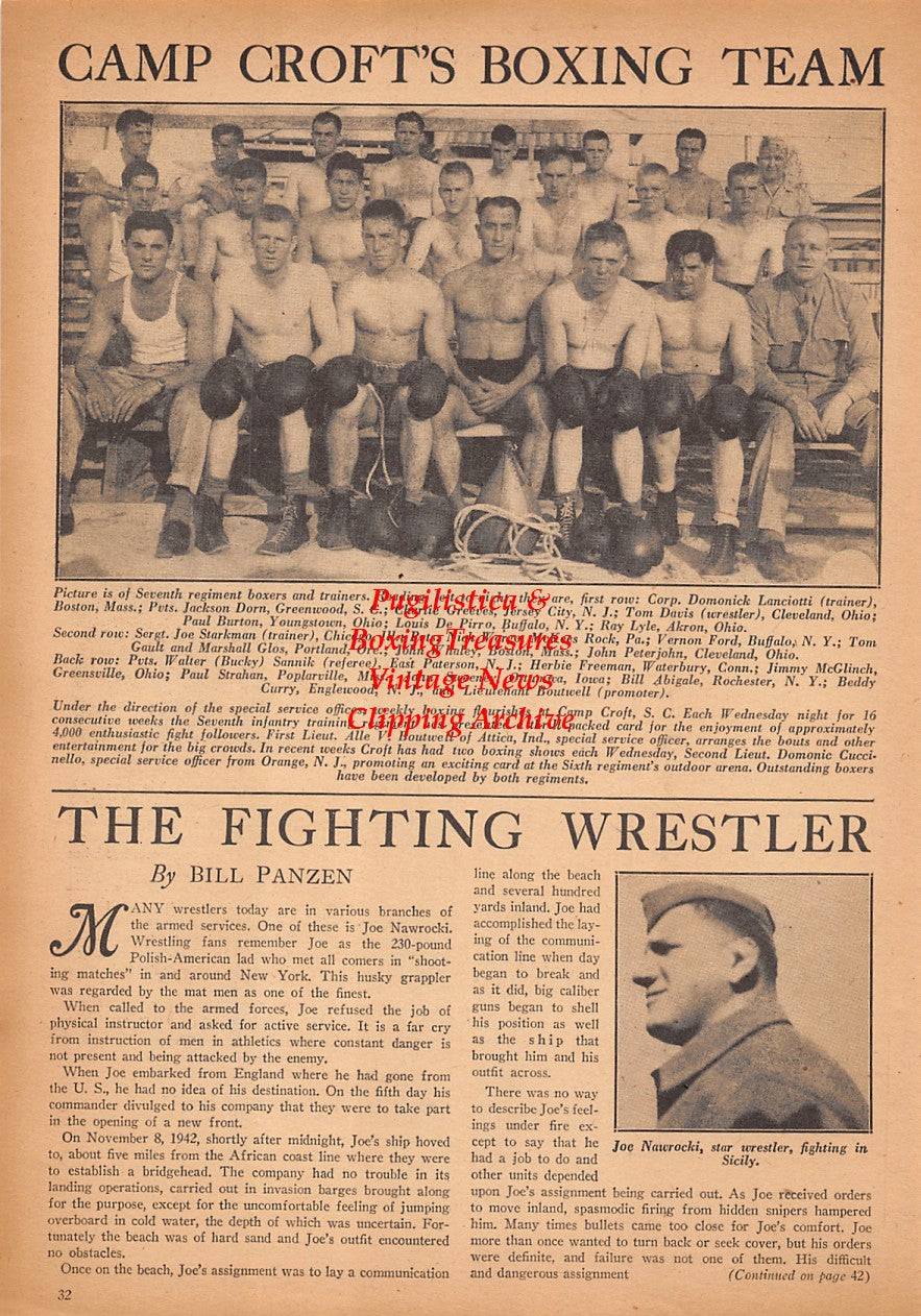Boxing News Clipping #2445 - Joe Nawrocki, Domonick Lanciotti, Jackson Dorn, Charlie Greeves, Tom Davis, Paul Burton, Louis DePirro, Ray Lyle, Joe Starkman, Nick Wargo, Vernon Ford, Tom Gault, Marshall Glos, John Whaley, John Peterjohn and many more