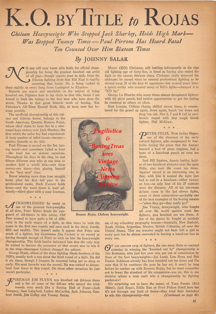 Boxing News Clipping #245 - Romeo Rojas