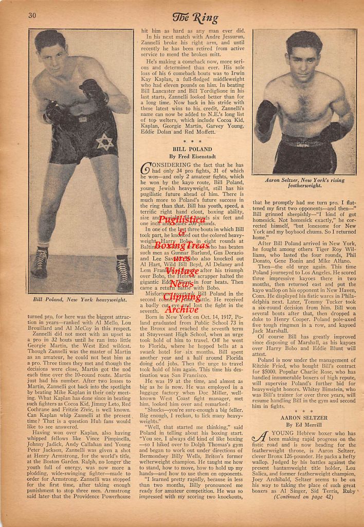 Boxing News Clipping #246 - Bill Poland, Aaron Seltzer, Oscar Calles, Ralph Zannelli