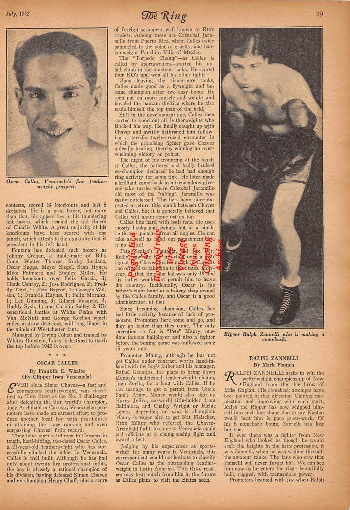 Boxing News Clipping #246 - Bill Poland, Aaron Seltzer, Oscar Calles, Ralph Zannelli