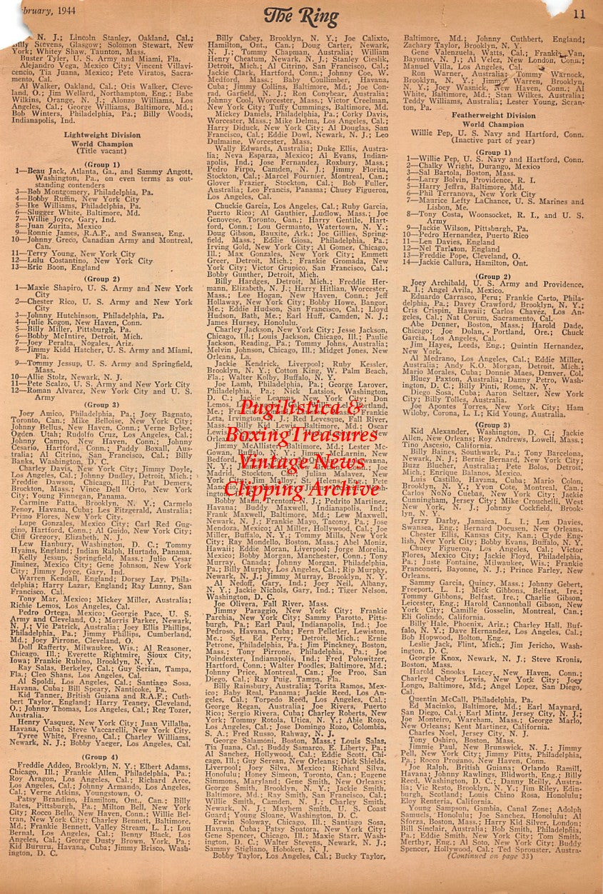 Boxing News Clipping #2471 - Beau Jack vs. Bob Montgomery