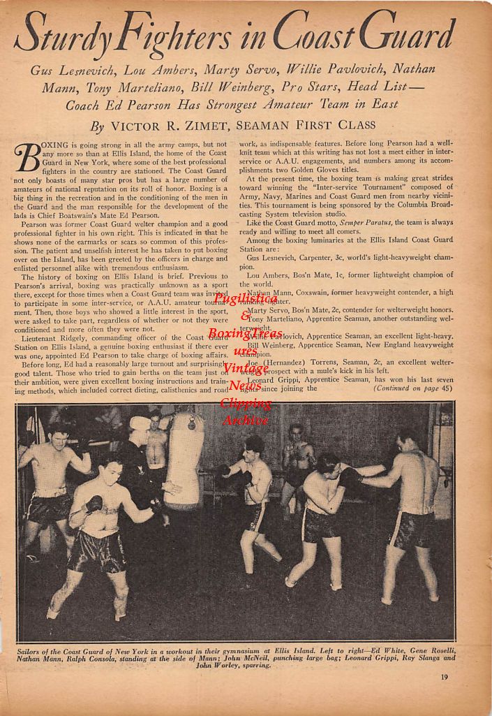 Boxing News Clipping #250 - Verne Bybee, Jackie Donovan, Walter Longo, Bill Kratochvil, Coast Guard Boxing and more