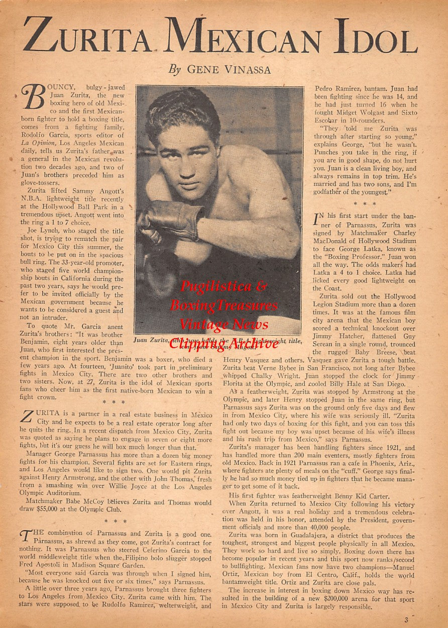 Boxing News Clipping #2503 - Juan Zurita