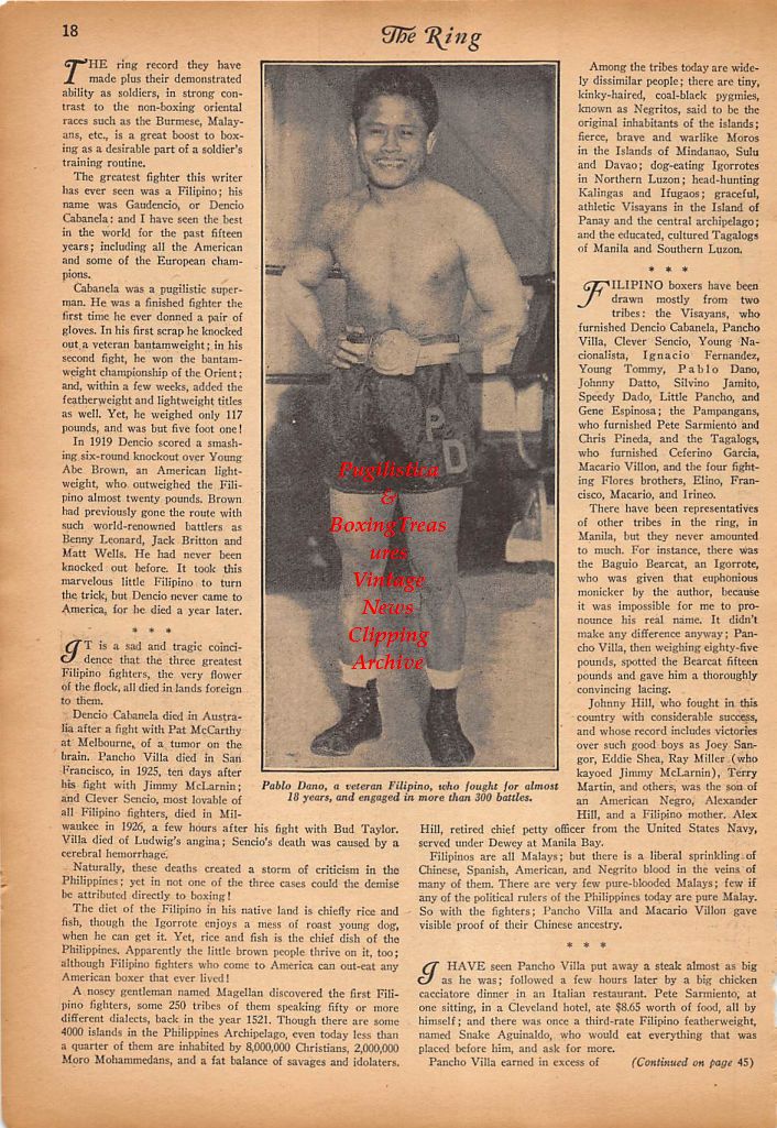 Boxing News Clipping #251 - Pablo Dano, Clever Sencio, Little Dado, Pete Sarmiento