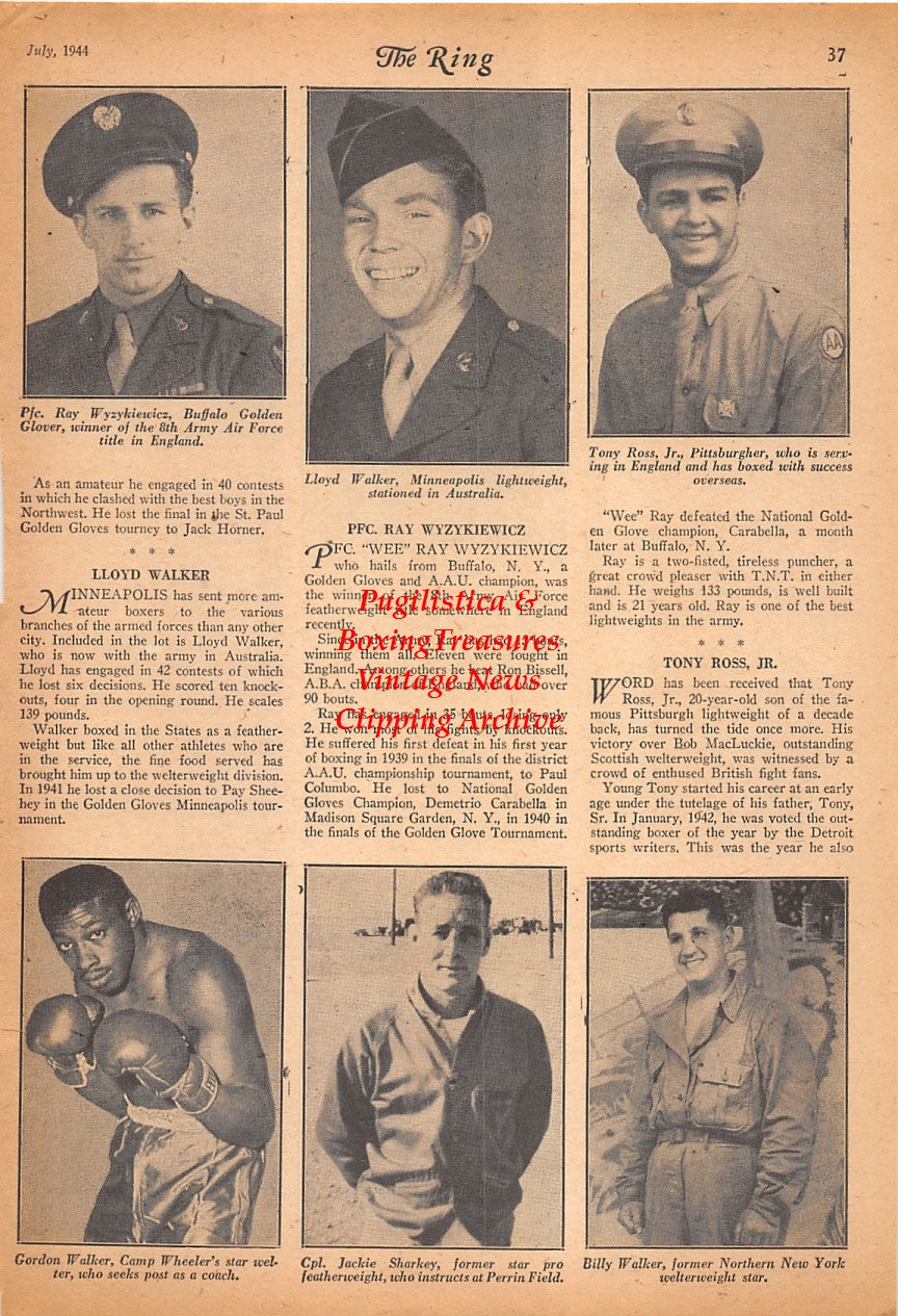 Boxing News Clipping #2524 - Howard Moreno, Billy Duncan, Benny Floyd, Bill Sawyer, Walter Bantum, Bill Nielson, Ray Wyzykiewicz, Lloyd Walker, Tony Ross Jr., Gordon Walker, Jackie Sharkey, Billy Walker