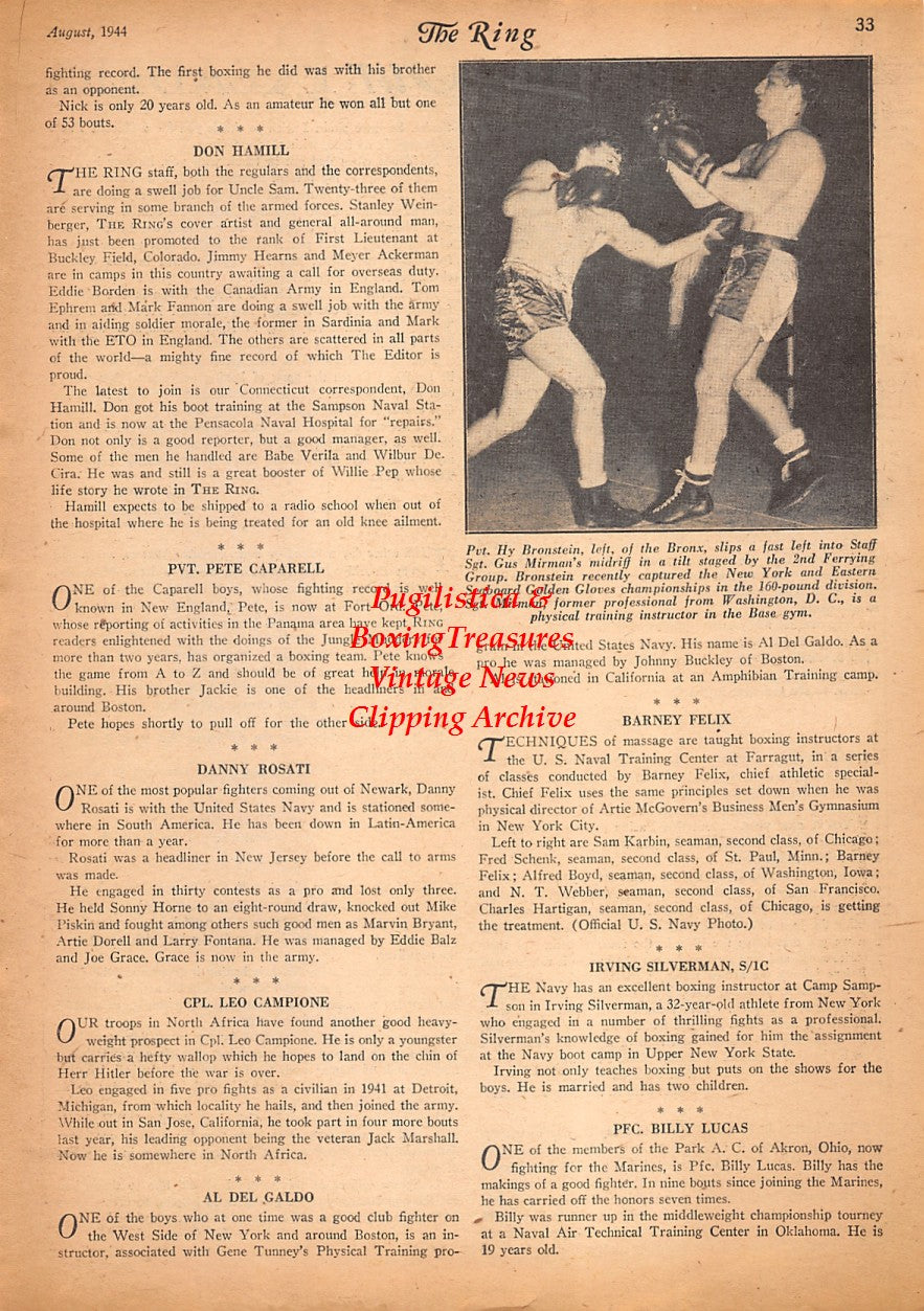 Boxing News Clipping #2537 - Hy Bronstein vs. Gus Mirman