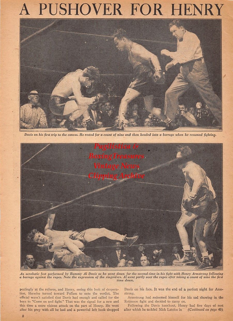 Boxing News Clipping #2541 - Al Bummy Davis vs. Henry Armstrong