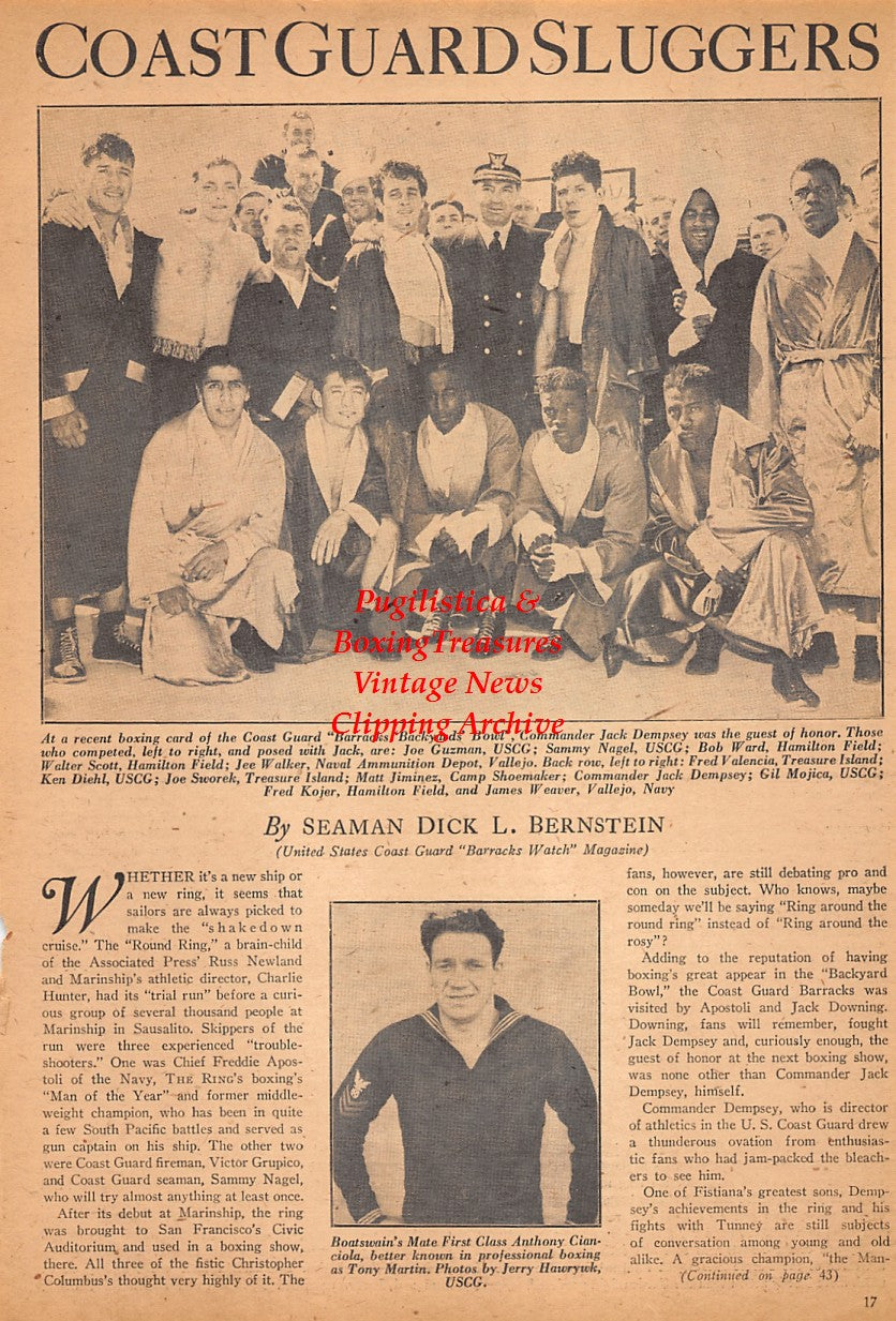 Boxing News Clipping #2557 - Turkey Thompson vs. Lee Q. Murray, Jack Dempsey, Anthony Cianciola, Joe Guzman, Sammy Nagel, Bob Ward, Walter Scott, Jee Walker, Fred Valencia, Ken Diehl, Joe Sworek, Matt Jiminez, Gil Mojica, Fred Kojer, James Weaver