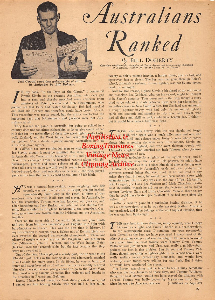 Boxing News Clipping #2587 - Jack Carroll