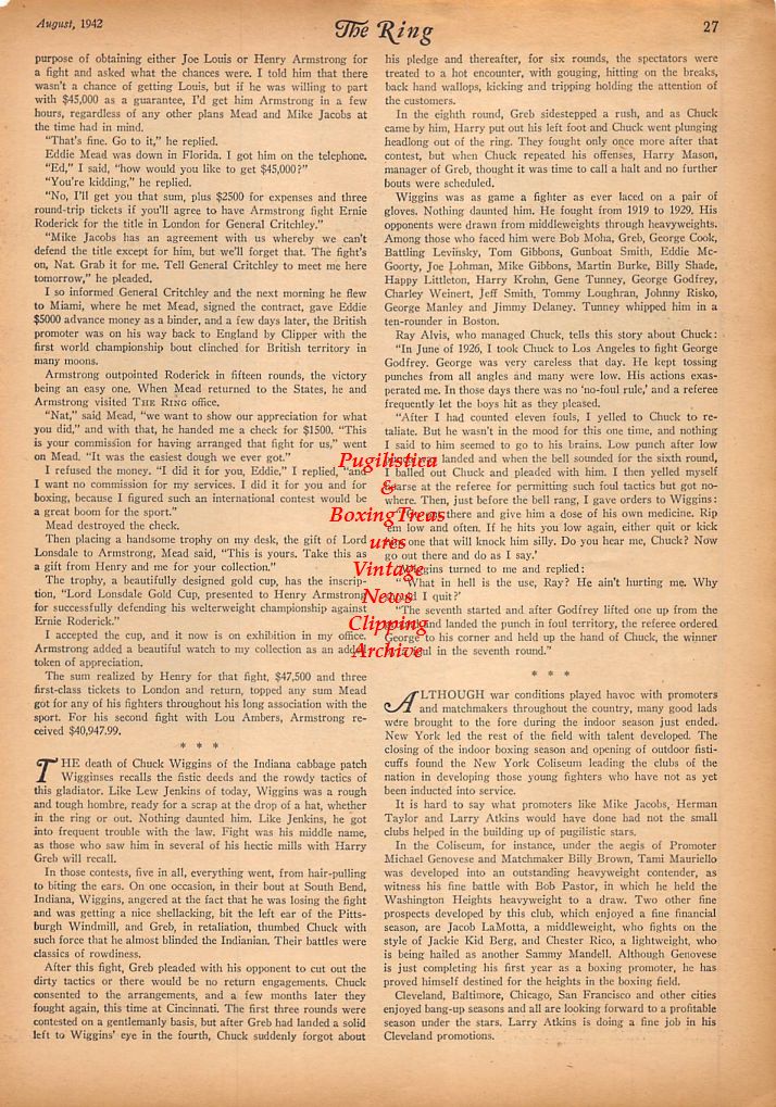 Boxing News Clipping #261 - Kid Zefine, Toughy Gib Jones