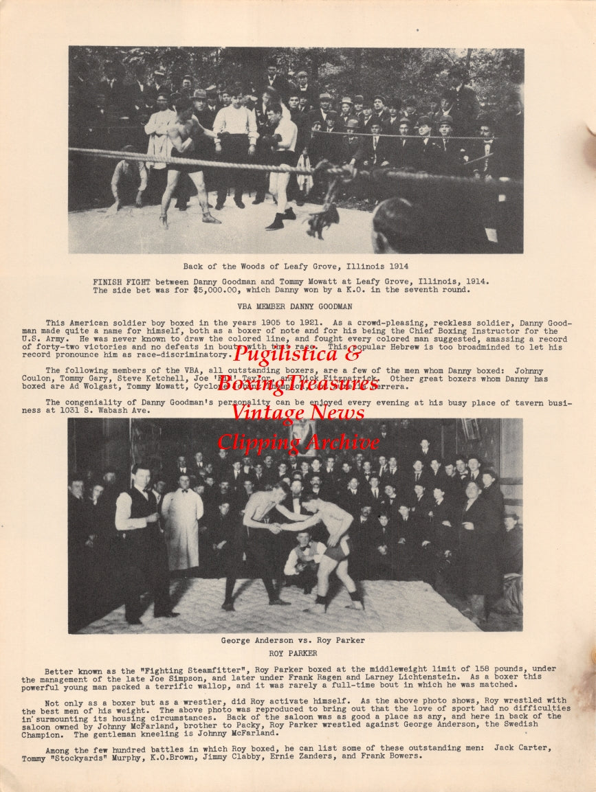 Boxing News Clipping #2636 - Joe "Tommy" White, Steve Ketchell, Joey Becker, Danny Goodman vs. Tommy Mowatt, George Anderson vs. Roy Parker