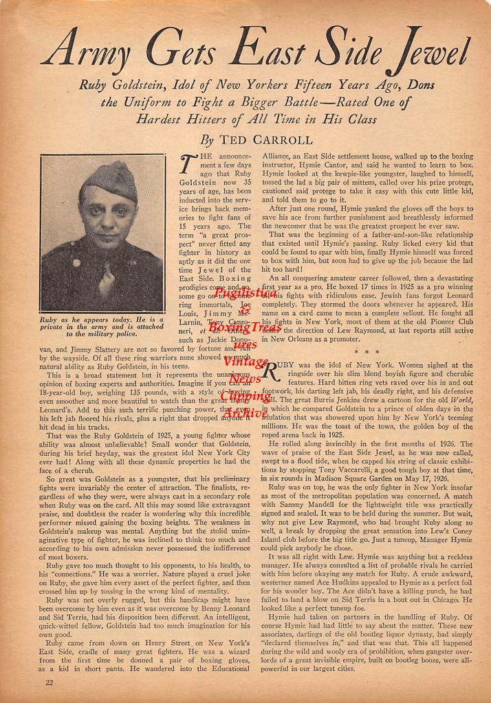 Boxing News Clipping #264 - Frankie Parchia, Pat Kissinger, Ettore Penn, Willie Pavlovich, Gene Frederickson, Savior Canadeo, Lou Bodish, Michael Yatch, Ruby Goldstein