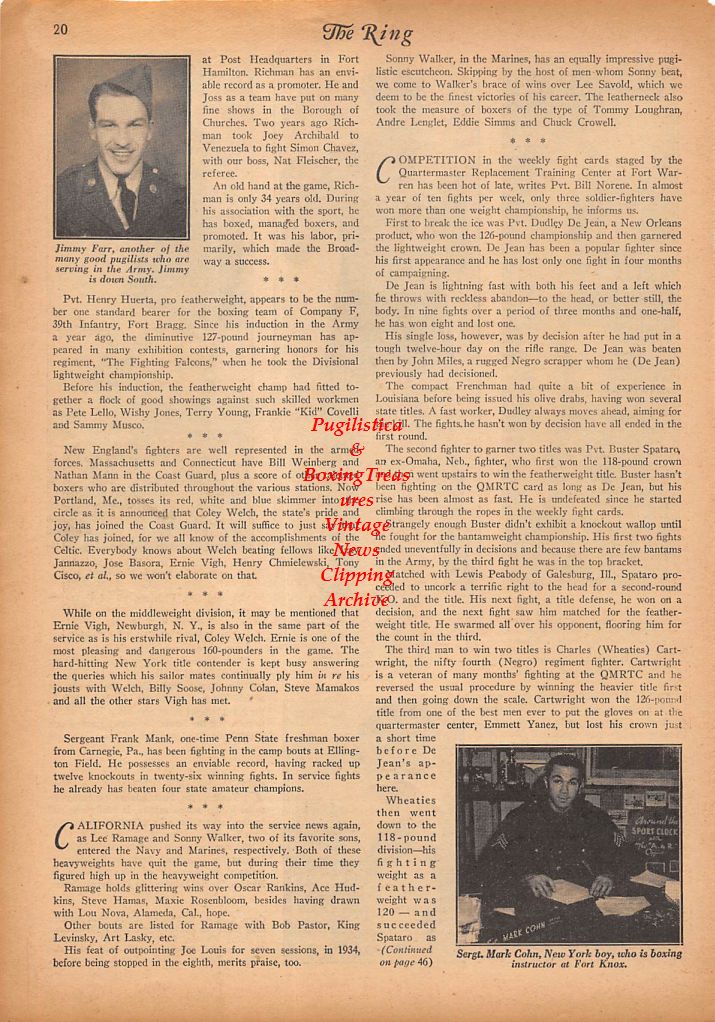 Boxing News Clipping #265 - Ernie Rios, Pat Valentino, Ernie Collins, Charles Cartwright, Jimmy Farr, Mark Cohn