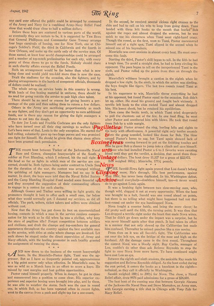 Boxing News Clipping #271 - Joe Louis, Lee Savold