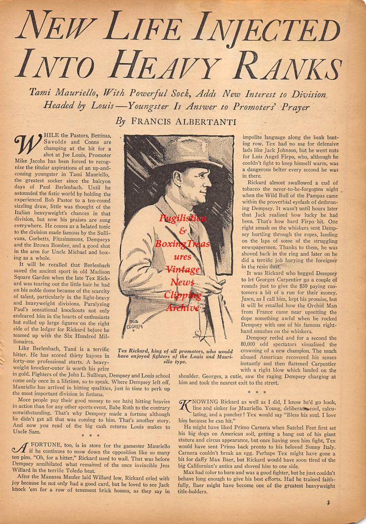Boxing News Clipping #273 - Tex Rickard